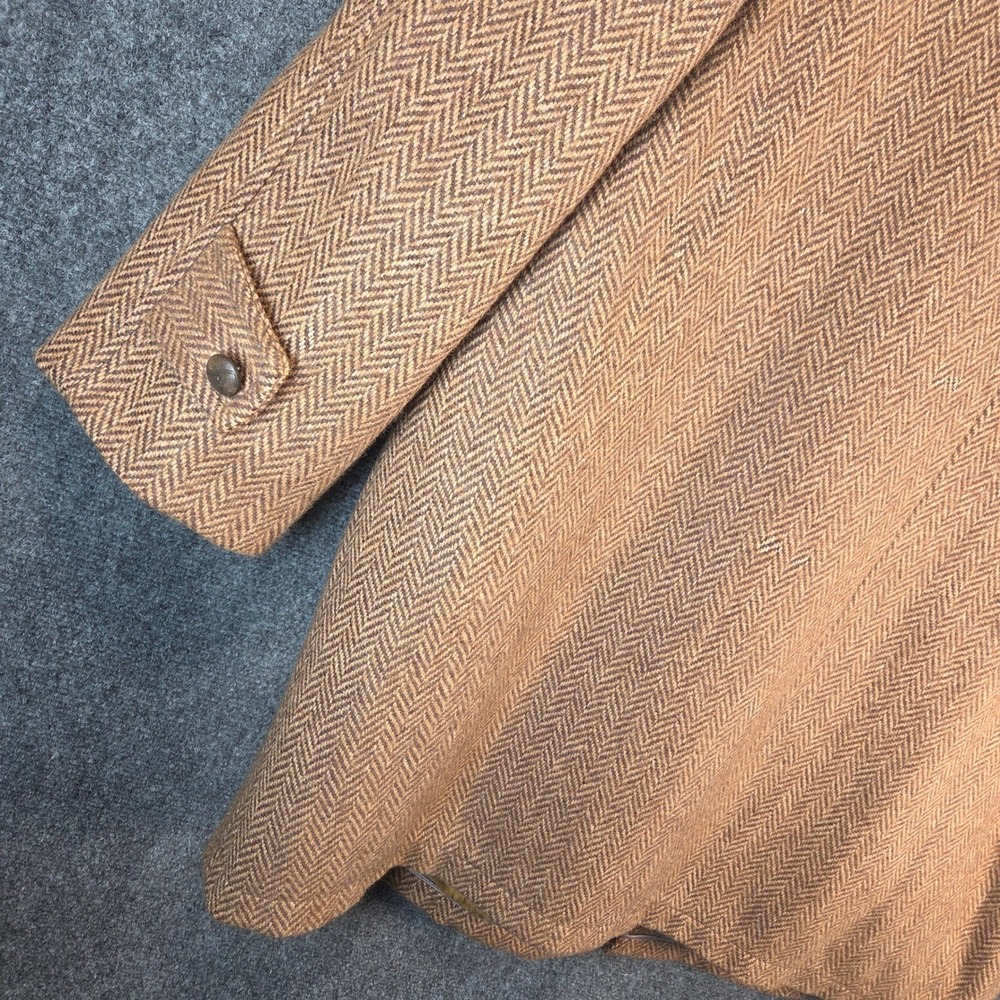 Vintage Wool Herringbone Coat Faux Fur Lined Western‎ Ranch Barn Jacket Size 44 - Picture 15 of 16